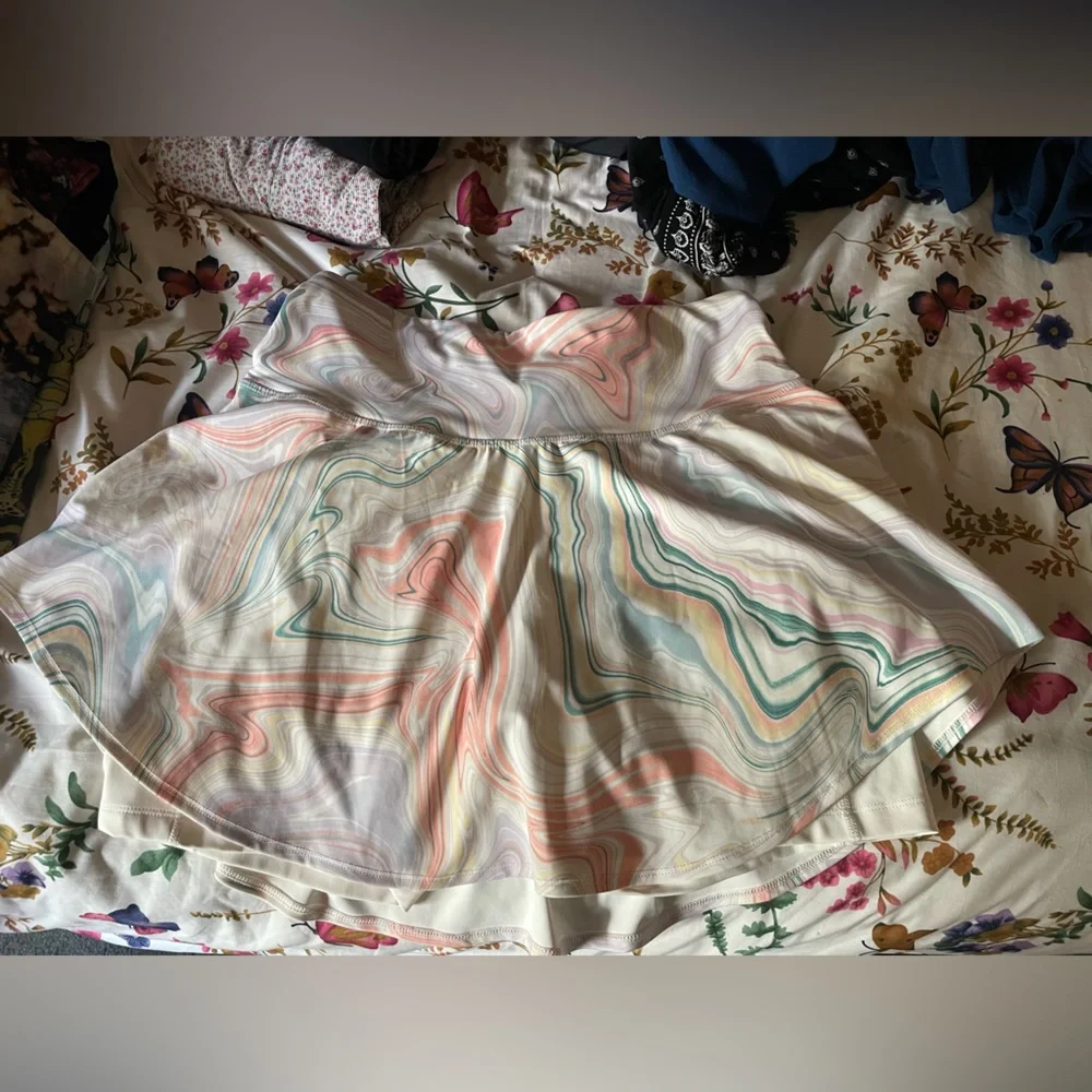 Marble Print Active Skort